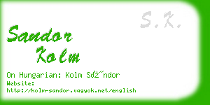 sandor kolm business card